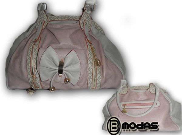 Bolsa rose Laço bege